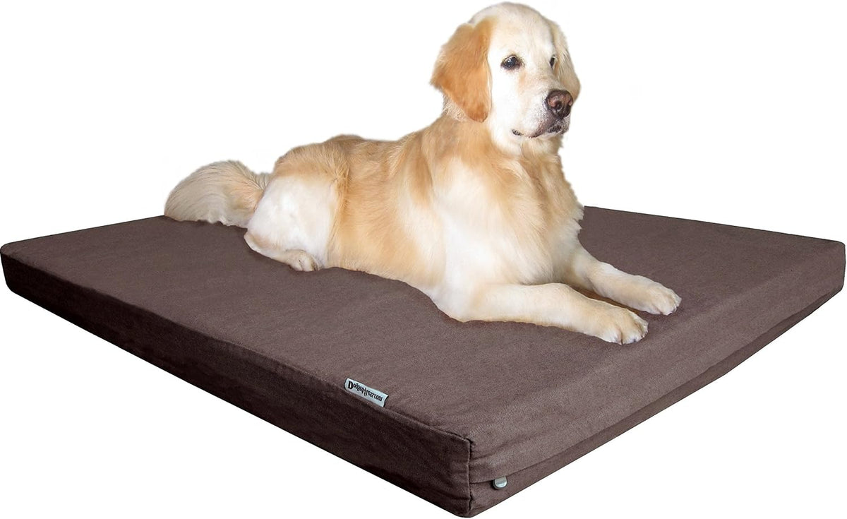 Extra Large Orthopedic Memory Foam Dog Bed for Large Dogs - 55.0"L x 47.0"W x 4.0"Th / Chocolate Brown