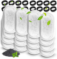Cat Fountain Filters - 8 Filters with 8 Sponges Replacement for Stainless Steel Pet Fountain