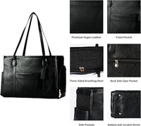 Stylish Dog Purse Carrier, Leather Pet Carrier Bag for Small Dogs Cats Puppy, Airline Approved Soft-Sided Carrier Black