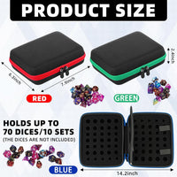 Aoriher 1 Pcs Dice Case with Removable Slotted Tray - Red,Blue,Green - image 2