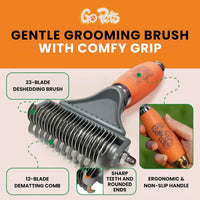 2-in-1 Deshedding & Dematting Comb & Grooming Brush for Dogs & Cats – Essentials for Dogs - 2-Sided Dematting Comb - image 3