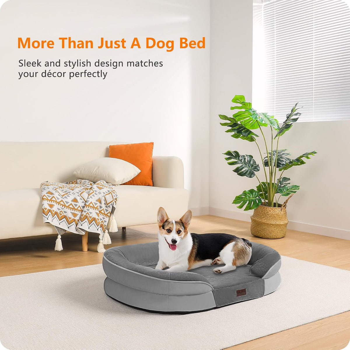Orthopedic Waterproof Medium Dog Bed Sofa, Gel Memory Foam, 36" – Essentials for Dogs - Medium Grey / Medium(36 x 25.5 x 6 inch) - image 2