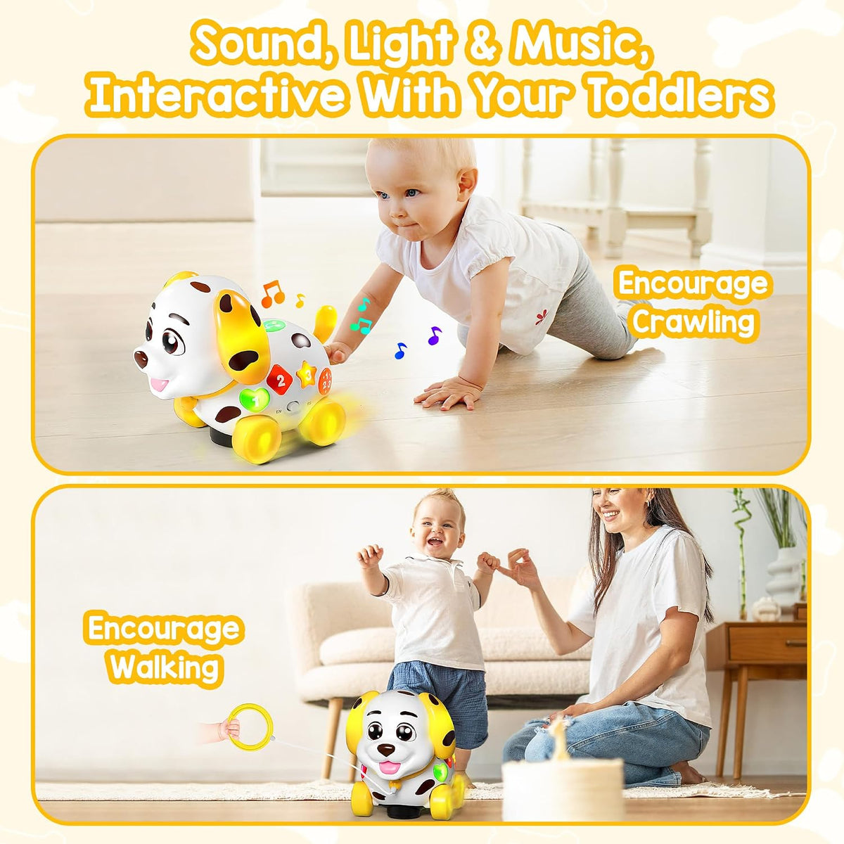 ToddlerCley Musical Puppy Toys for 1 Year Old Girl Gifts - Yellow - image 2