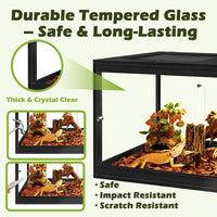 PROLEE 82 Gallon Bearded Dragon Tank - Black / 31 Gallon (24x15.5x15.5 Inch) - image 3