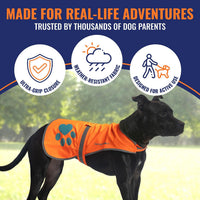 Blaze Orange Dog Vest. Reflective High Visibility in Hunting & Wooded - Orange / X-Small - image 4
