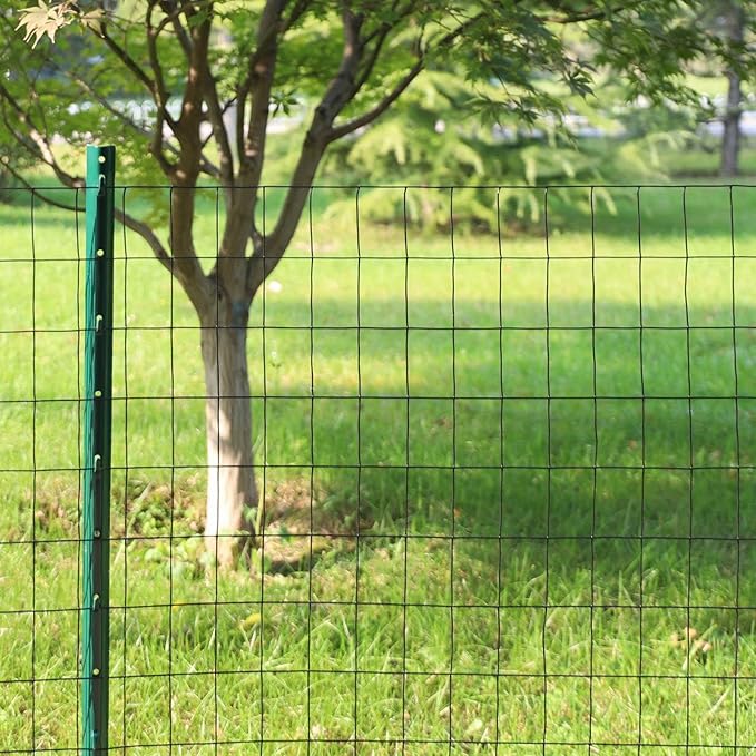 Black PVC Coated Welded Wire Fence 24 Inch x 50 Foot, 2 Inch x 3 Inch 16GA, Garden Border Fencing Roll Vinyl Coating Metal Wire Mesh for Yard Vegetable Plant Protection Poultry Netting