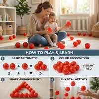 Clear Ball Pit Balls - Crush Proof Plastic Toy Balls for Boys and Girls – Fun for Kids & Family - 200 PACK / Red - image 2