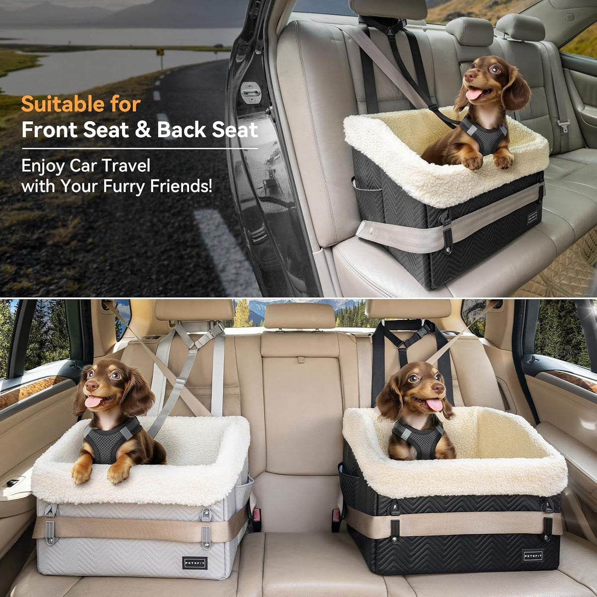 PETSFIT Small Dog Car Seat - Black - image 2