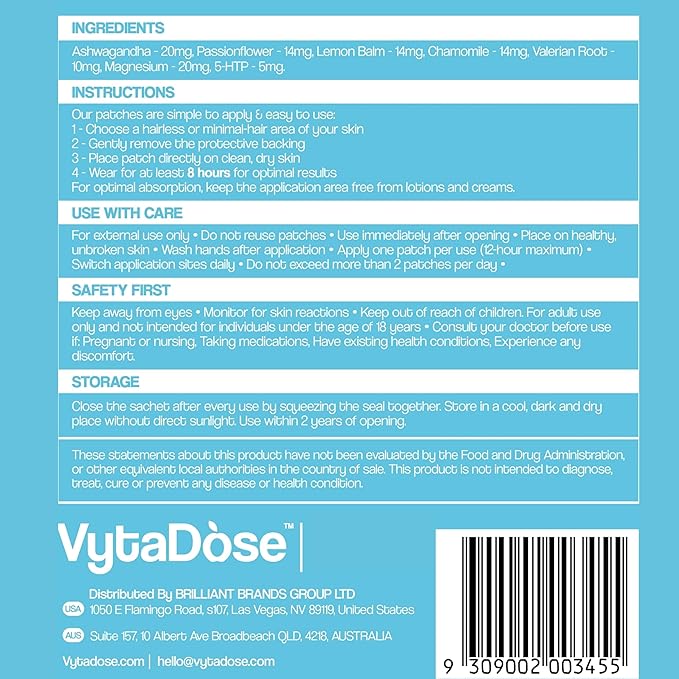 Natural DEEP Sleep Patches for Adults | 5X Extra Strength Sleep Patch: 8-Hour Time-Release Formula | Sleepy Stickers with Ashwagandha, Magnesium, Passionflower, Valerian Root, Lemon Balm & Chamomile