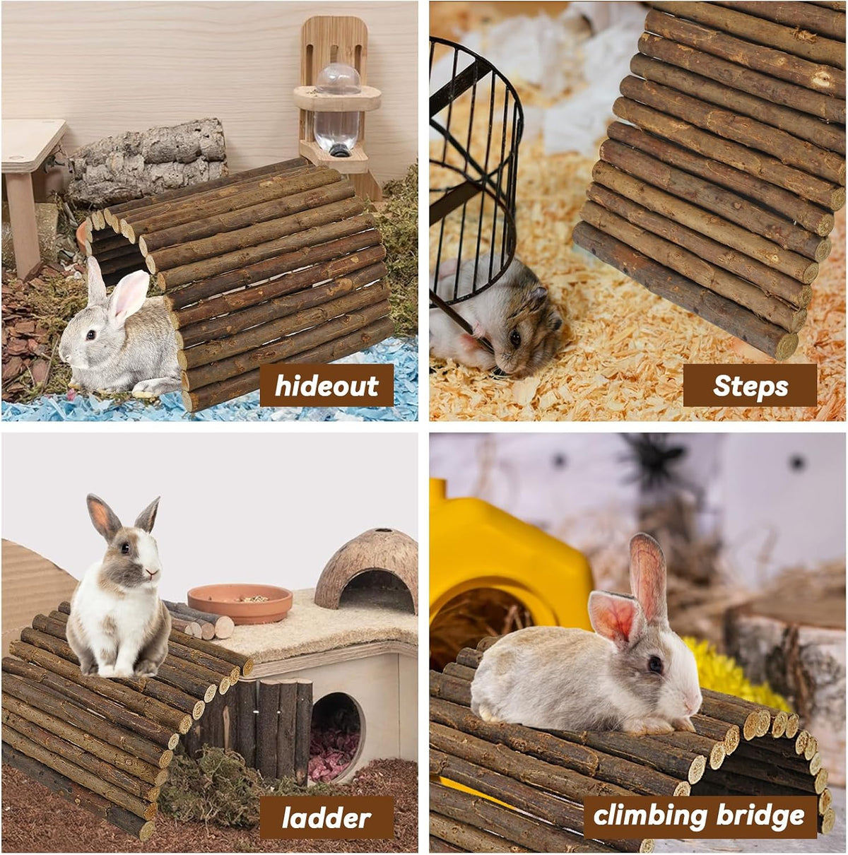 kathson Wooden Hamster Bridge - L (20.0 x 11.8 inches) - image 3