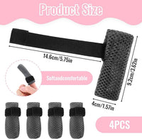 4Pcs Cat Shoes, 3.62×1.57 Inches Anti Scratch Cat Mittens, Breathable Mesh Nail Caps for Cats Claws, Adjustable Cats Claw Covers for Pet Bathing Feeding Cutting Nails(Gray)