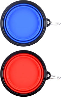Large Collapsible Dog Bowls - Large,34oz / 34oz-Blue&Red - image 2