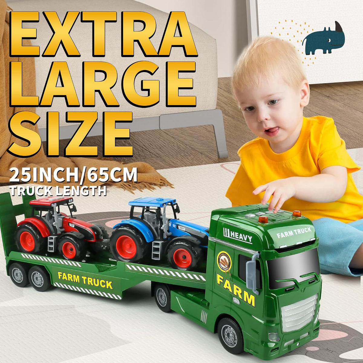Dwi Dowellin Toddler Boy Toys for 3 4 5 6 Year Old - Farm Truck - image 3