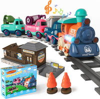 MORECOLL Electric Train Set for Toddlers & Kids w/Music