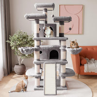 SHA CERLIN 68 Inches Multi-Level Large Cat Tree for Large Kitties/Big - 68in / Grey - image 2