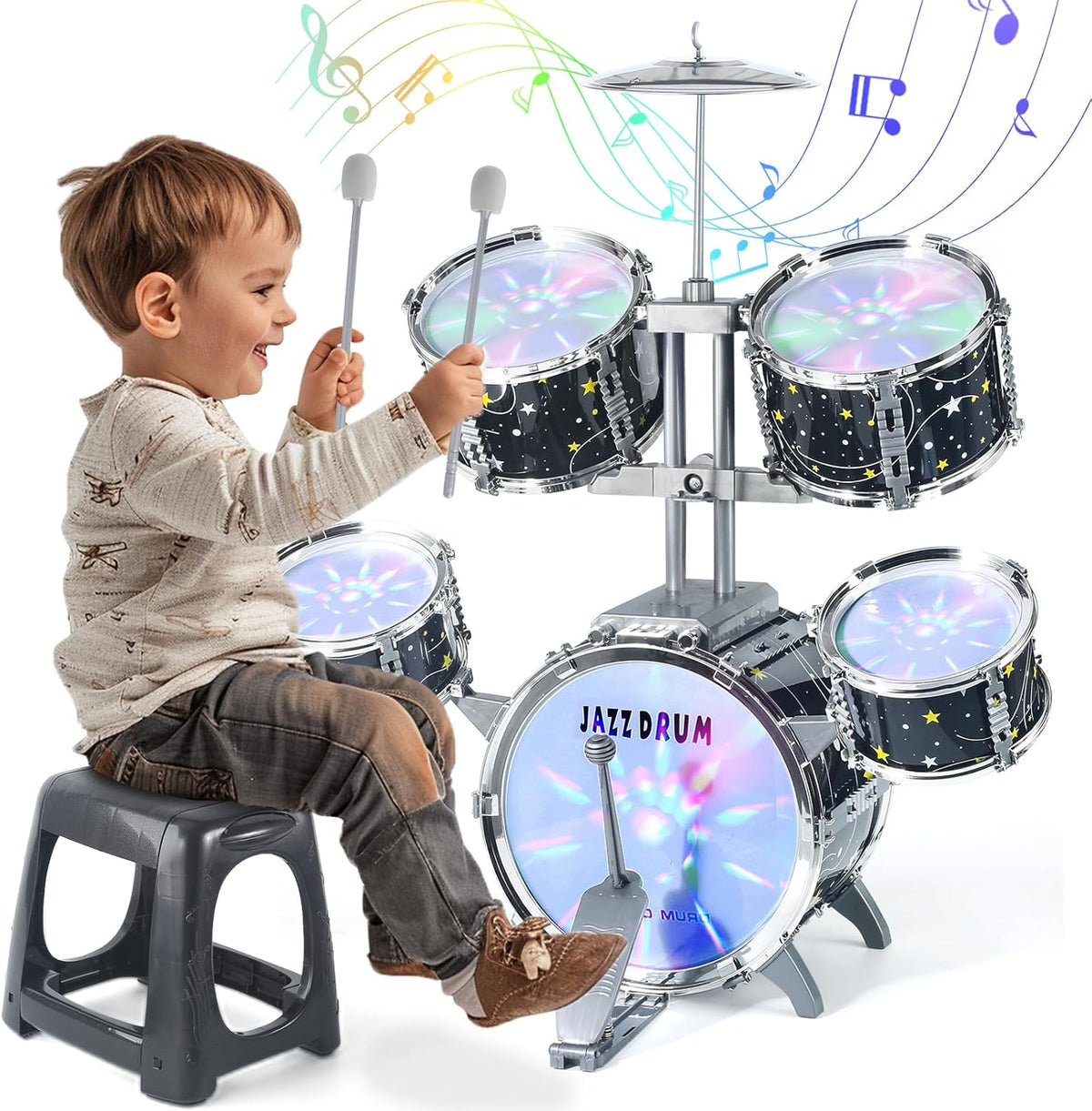 CAPTAIN CHAOWING Kids Drum Set for Toddlers 3-5
