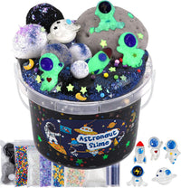 Astronaut Galaxy Slime for Kids, Big Slime Bucket with Clay - Black Slime