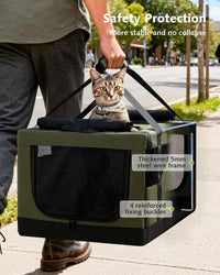 Large Double Cat Carrier with Removable Divider