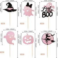 24 PCS Halloween Bat Cupcake Toppers Black Glitter Bat Cupcake Picks - Pattern 14 - image 2