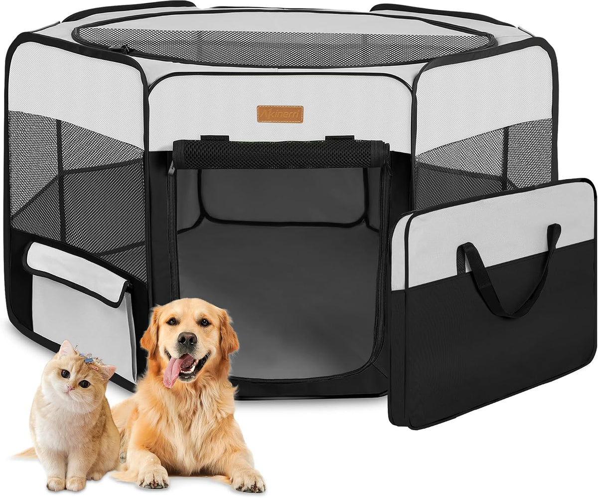 Akinerri Portable Dog Playpen - Large / Black