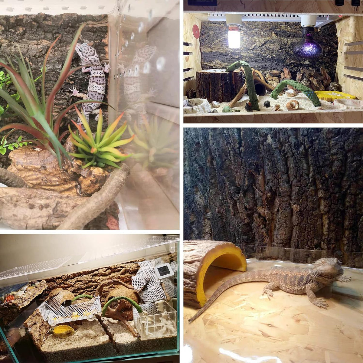 10PCS Cork Tile Background Bark 7.9”Lx7.9”W Reptile Tank Background - 4PCS - 11.8” x 7.9” - image 4