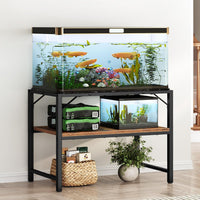 MAHANCRIS 20 Gallon Fish Tank Stand - Rustic Brown / 40-50 Gallon