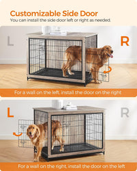 Feandrea 27.2" Dog Crate Furniture - Greige / 44.1"L x 29.5"W x 32.3"H - image 4