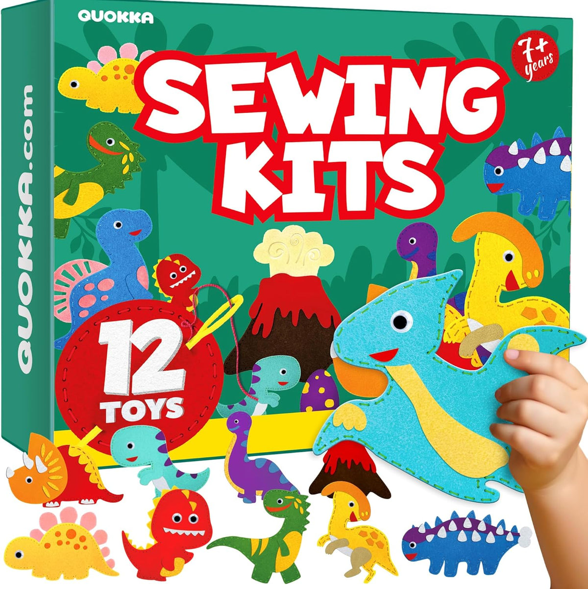 QUOKKA kids sewing kit with 12 felt toy projects and storage box - view 6