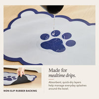 Scalloped Dog Feeding Mat, Beige White, 14" X 19” – Essentials for Dogs - Navy / 22"L x 17"W - image 3