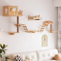 PETKABOO Cat Wall Shelves Cat Wall Furniture with Condo, Hammock - image 3
