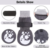 BEAUTYZOO Anti-Slip Dog Socks,Dog Shoes for Hot/Cold Pavement,Paw Protectors with Grips 3 pairs for Puppy Small Medium Large Senior Old Dogs,Dog Socks to Prevent Licking and Hardwood Floor Protection