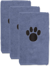 Bone Dry Pet Grooming Towel Collection Absorbent Microfiber Drying Set - Stonewash Blue / 15x30"