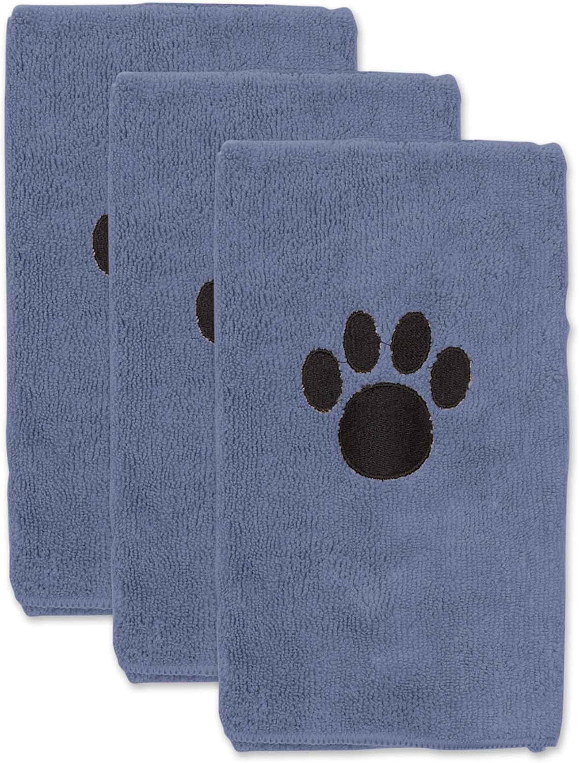Bone Dry Pet Grooming Towel Collection Absorbent Microfiber Drying Set - Stonewash Blue / 15x30"