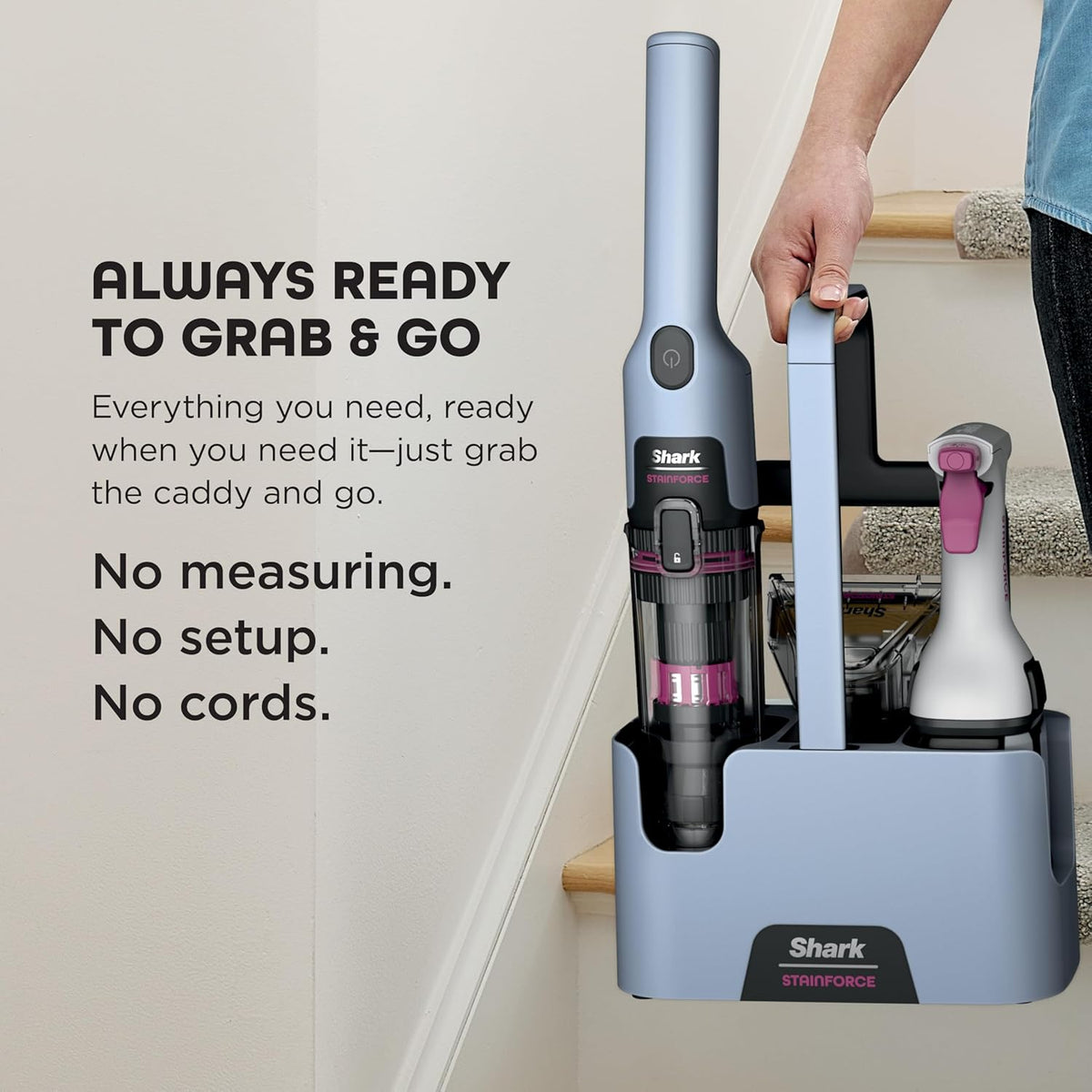 Shark StainForce Cordless Stain, Odor & Urine Remover, 2 Tools - Glacier Blue - image 3