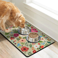Dog Food Mats for Floors, Absorbent Dog Bowl Mat for Food and Water Dispenser, Quick Dry Cat Food - Green / 24"L x 16"W - image 2