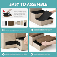 COZY KISS Dog Stairs with Storage, 16.7" H Wider Dog Steps - Brown / 4 / 43x17x22.6 inch - image 3
