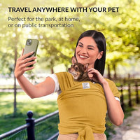 Dog Sling Carrier for Small Dogs - Anti-Anxiety Cat Sling, Puppy Pouch - Pet Sling in Gray Black Blue Green Pink Yellow (Yellow, Standard)
