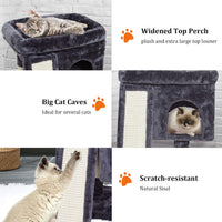 SYANDLVY Gothic Cat Tree with Coffin Bed for Indoor Cats - Smoky Grey - image 3