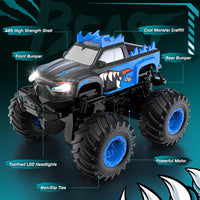 Remote Control Car All-Terrain 1:18 Rc Car with LED Lights 2 Batteries – Fun for Kids & Family - Dark Blue - image 2