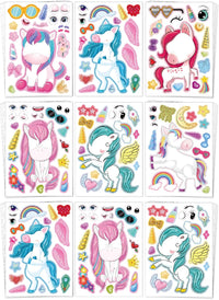 30 Unicorn Make-a-Face Sticker Sheets for Kids – Fun for Kids & Family - Fantasy Unicorn