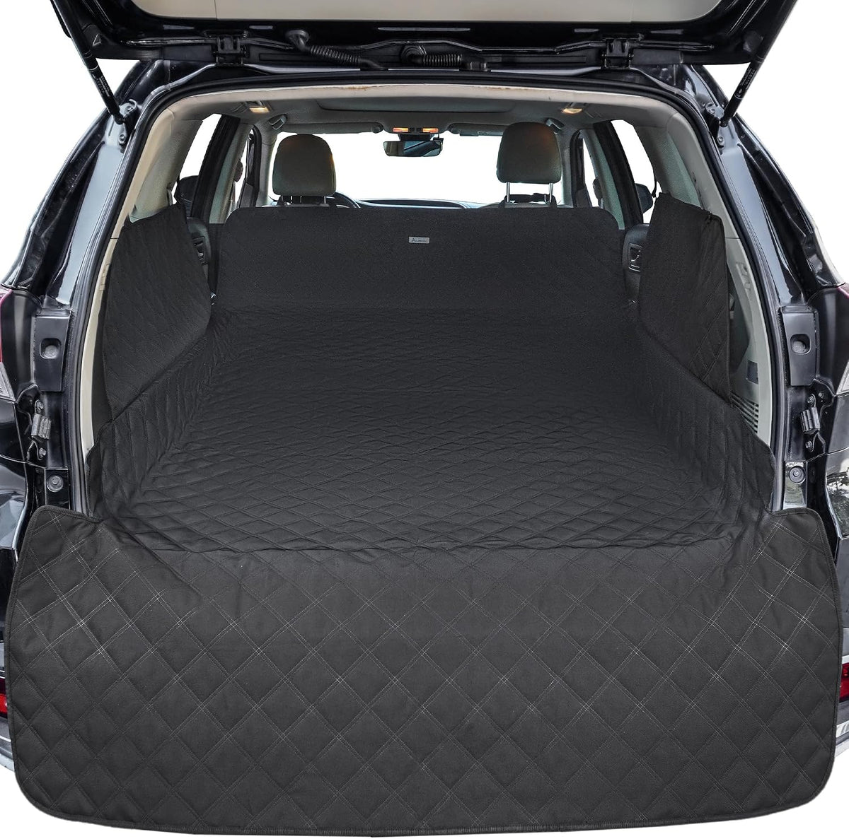 SUV Cargo Liner for Dogs - Heavy-Duty 900D Oxford Waterproof Pet Cargo Protector with 3-Sided - Black / Extra Large (No Zipper)