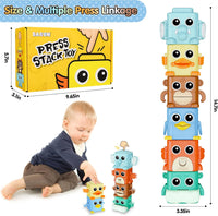 BASUN animal stacking toys set with crab, duck, monkey, penguin, buffalo and elephant - view 5