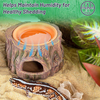 3 in 1 Reptile Hide Cave with Detachable Base & Humidity Dish - image 2