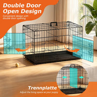 FDW, 48" Foldable Metal Dog Crate, Cage for XL Dogs - Black / 30 Inch Double Door - image 4