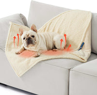 Bedsure Waterproof Dog Blankets for Small Dogs Soft Cat Blanket Warm - M(30x40") / Antique White-self Warming