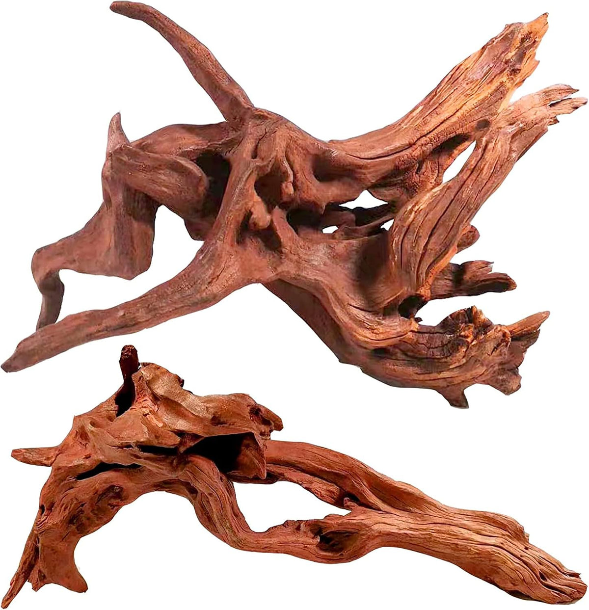WDEFUN 3 PCS Natural Driftwood for Aquarium Decor Fish Tank - Mopani driftwood （10-14 inch pack of 2）