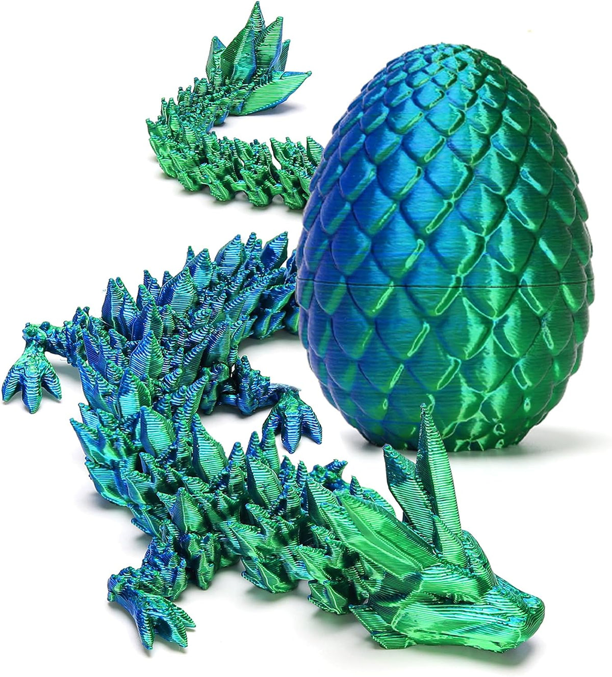 Zobetro 3D Printed Dragon Easter Basket Stuffers Surprise Egg - Green
