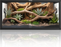 120 Gallon Reptile Tank, Stackable 4x2x2 Reptile Enclosure – Essentials for Reptiles And Amphibians - Ultimate Black / 50 Gallon