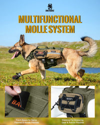 OneTigris Tactical Dog Harness with 5X Metal Buckle - L / Green - image 3