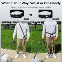 Hands Free Dog Leash, Waist & Crossbody 2-in-1 for Jogging & Hiking – Essentials for Dogs - Black / Large (8–10FT) - image 2